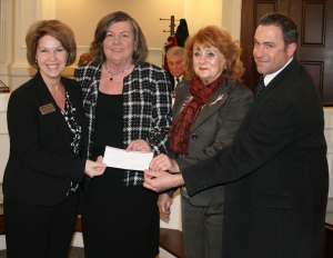 Mayor Walters and Councilwoman Kramar accept donation from Sturdy Savings Bank