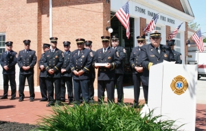 Ceremony at the firehouse