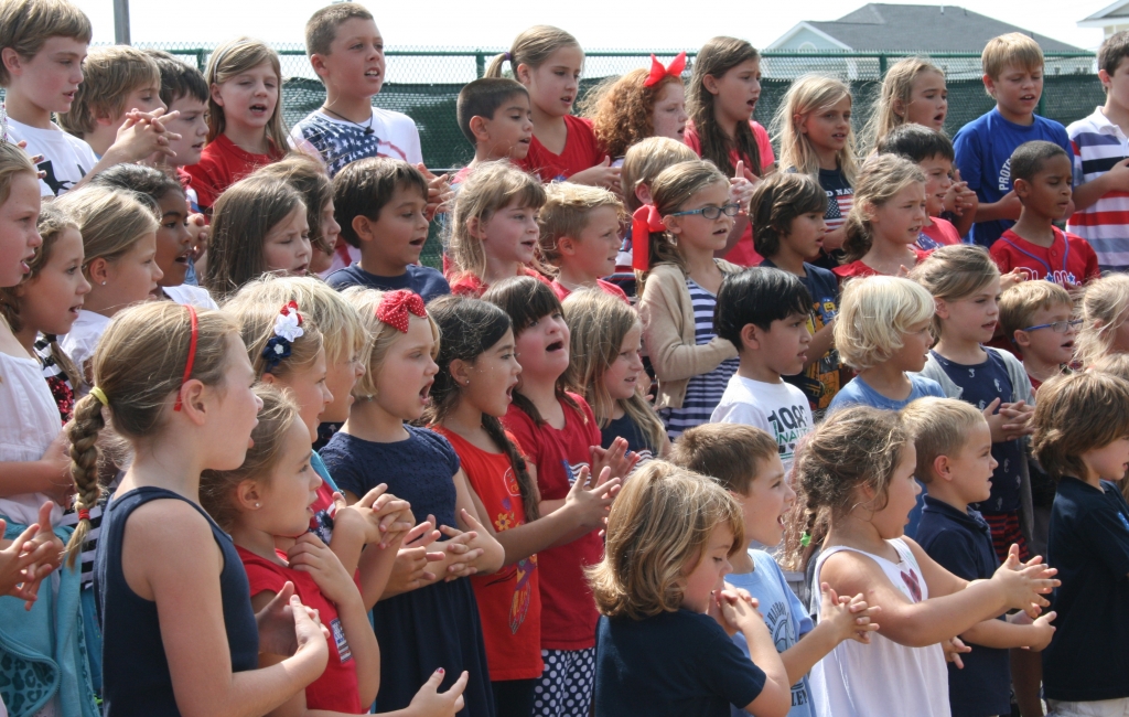 Stone Harbor Elementary students sing, and sign, God Bless America